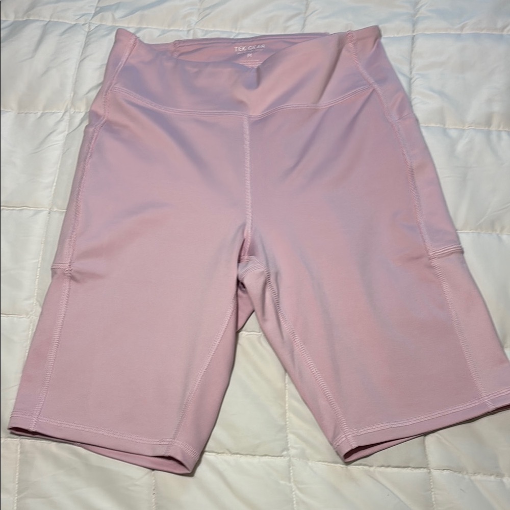 Tek Gear Pink Biker Shorts with Pockets